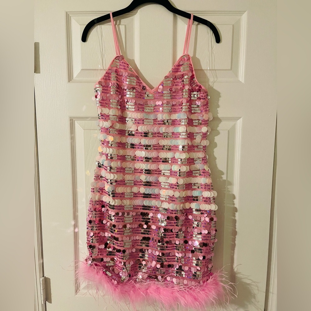 Hot & Delicious Barbie Pink and Iridescent Sequin Dress
